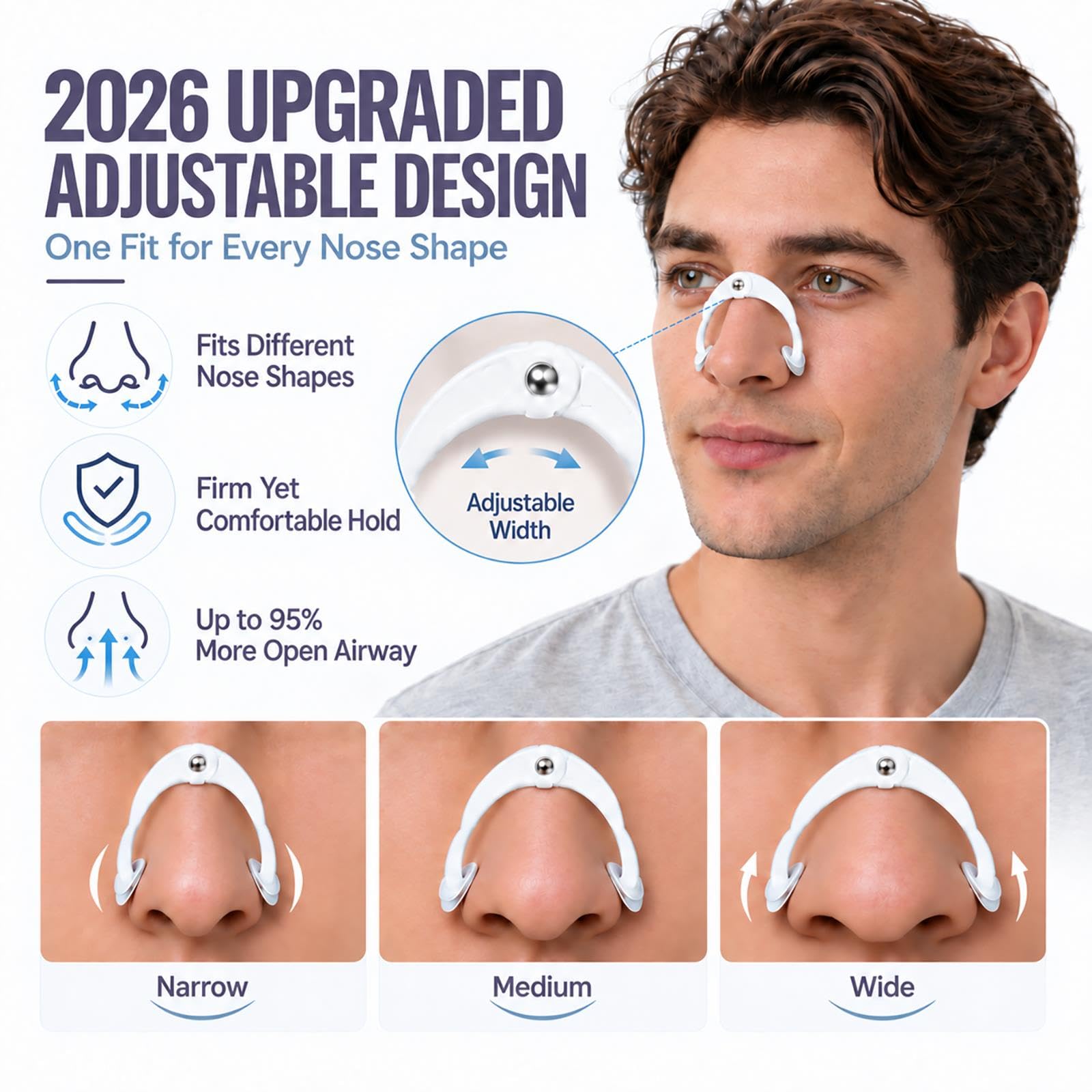 Nose Strips - Elastic Nose Strips, Adjustable Design, Medical-Grade Silicone Material, Improves Sleep, Promotes Oxygen Intake, and Reduces snoring - a Powerful Anti-snoring Solution (30pcs) — Amazon image 2
