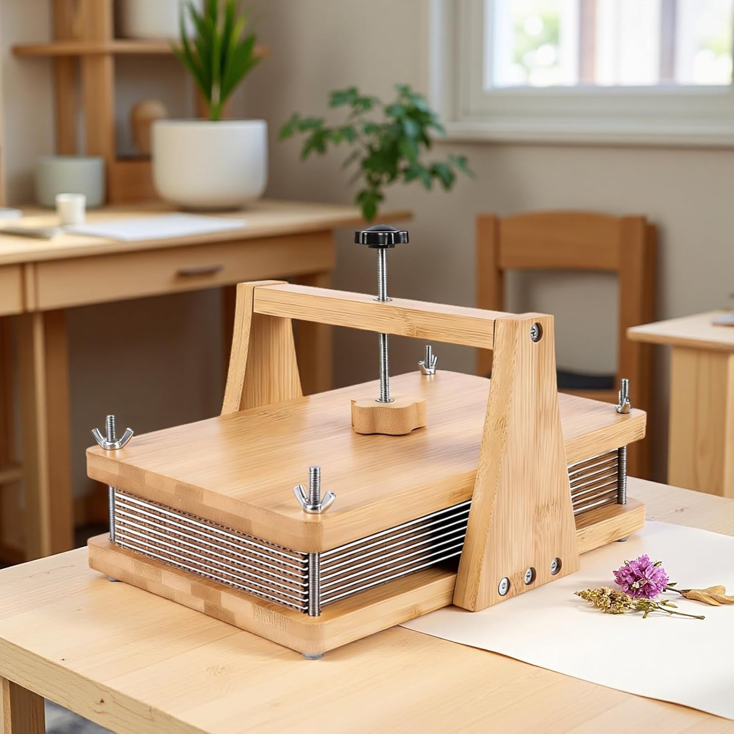 11 X 7.1 in Wooden Flower Press Kit with Accessories, Large Multi-Layer Herbarium Press for Plant Specimen, for DIY Art & Craft