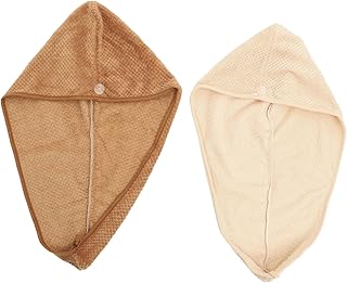 FRCOLOR 2 Peças Toalha De Cabelo Seco De Lã Coral Para Cabelo Chapéu De Secagem Rápida Toalha De Cabelo De Secagem Rápida Chapéu De Banho Chapéu De Cabelo De Secagem Rápida Chapéu De