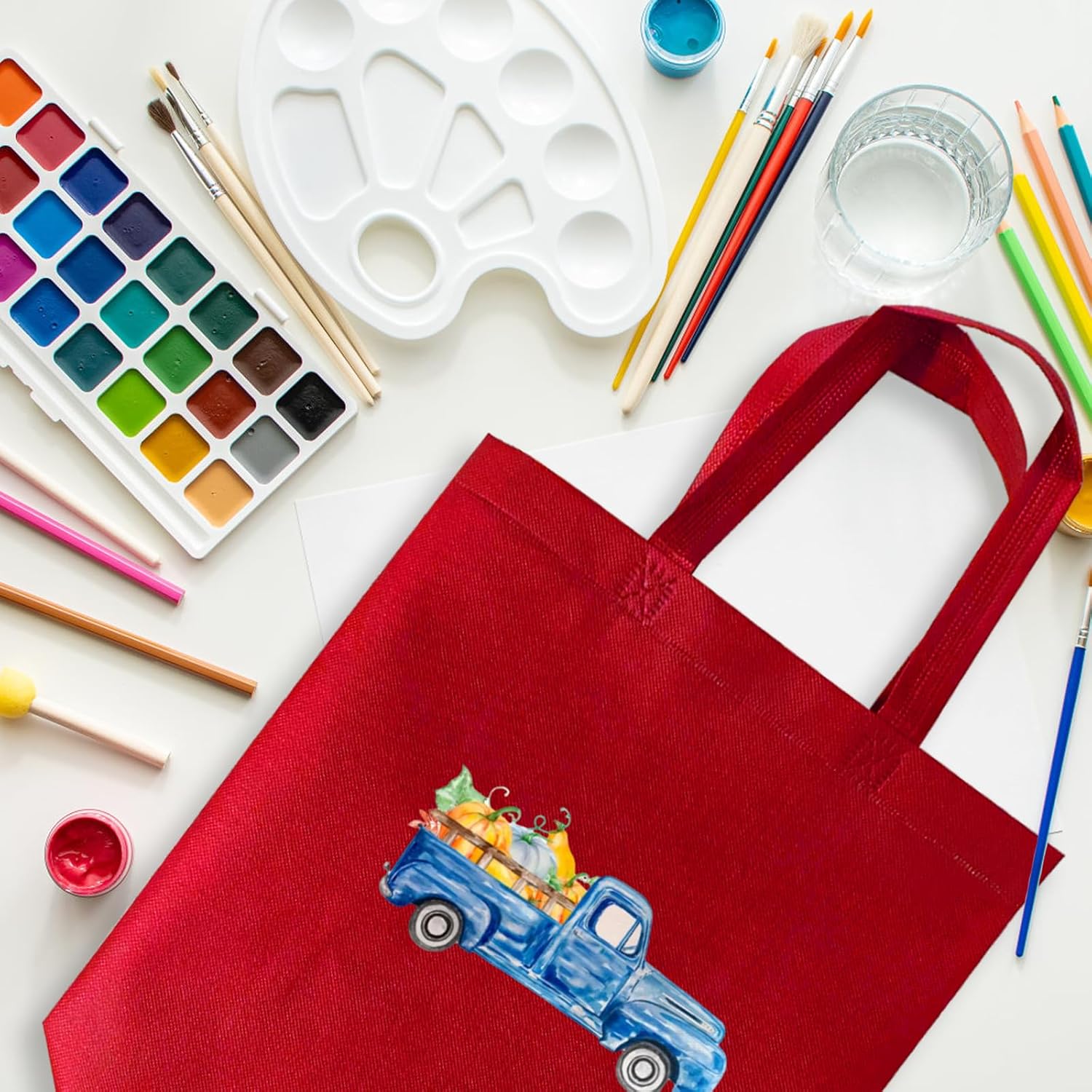 50Pcs Reusable Non Woven Shopping Bags Large Foldable Totes Bag with Handles Grocery Handbag Bulk for Boutiques - Image 6