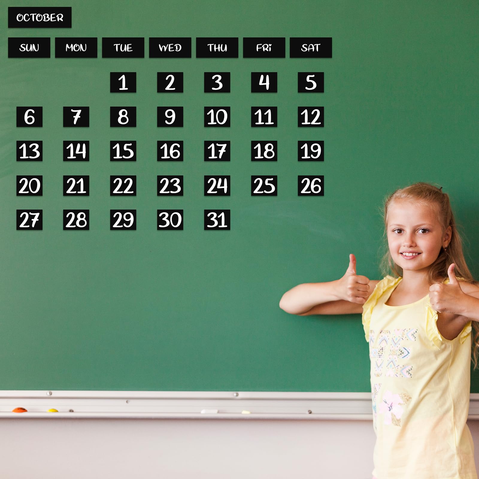 Haiabei 50 Pcs LARGE SIZE Magnetic Days of The Week and Months, Magnetic Calendar for Fridge and Whiteboard - Image 6