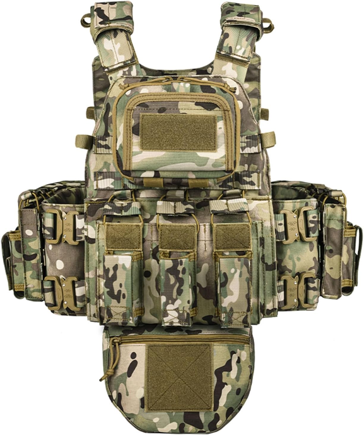 YAKEDA Tactical Training Vest with PALS System - Multi-Pocket Adjustable Straps Quick-Release Buckle for Hunting