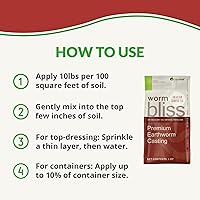 Vista 3 de Worm Bliss (1 cuarto de galón) - Humus de lombriz orgánico para plantas y jardinería - Humus de lombriz certificado por OMRI para plantas