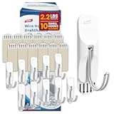 TAILI Damage-Free Hanging Hooks&comma;10 Small Utility Hooks and 2 Pcs Adhesive Strips&comma; Holds up to 2&period;2 lb&comma;No Tools Damage-Free Stick on Bathroom or Kitchen for Hanging Decorations&comma;Organization-White