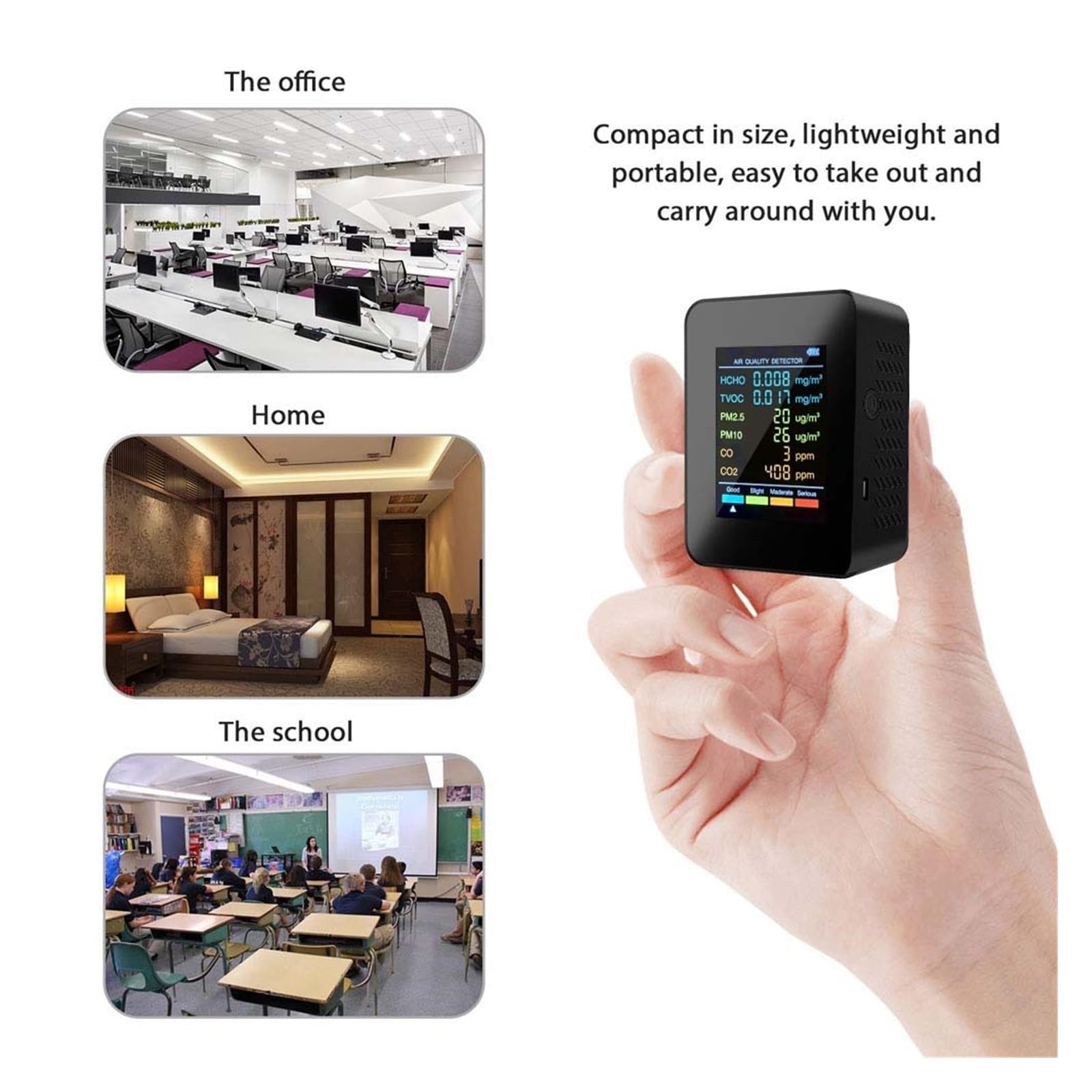 co2センサー気質測定器大気質モニター Amazon.co.jp: 大気質モニター 大気汚染検出 ガス検出器具の温度