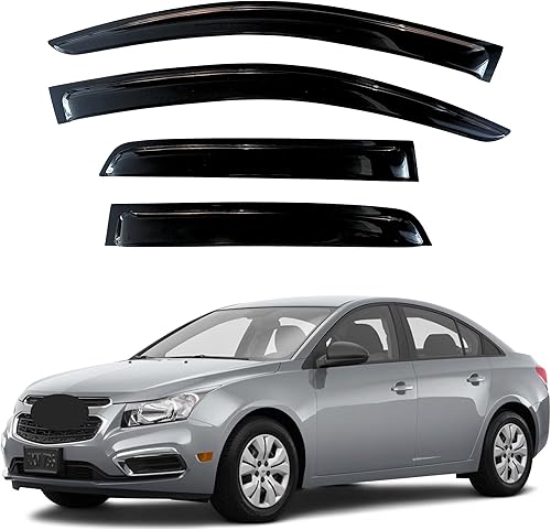 Miniatura 58 de KPY Moldura deflectora de viento con protección contra la lluvia compatible con Mazda 6 Sedan 2004-2013, 4 unidades, para ventana lateral