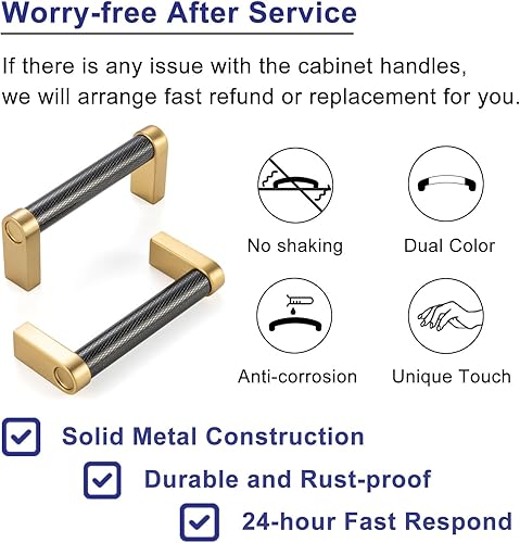 Miniatura 5 de ASKANO AK1301 - Paquete de 20 pomos negros moleteados para armario de cocina, manija redonda, herrajes sólidos para cajón, tocador, baño, tocador,