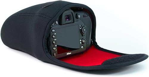 Miniatura 6 de MegaGear Funda de neopreno ultra ligera para cámara DSLR Canon EOS 7D Mark II, 70D, Rebel T5i, 6D, Rebel T4i, 5D Mark III, 60D, negro insade rojo