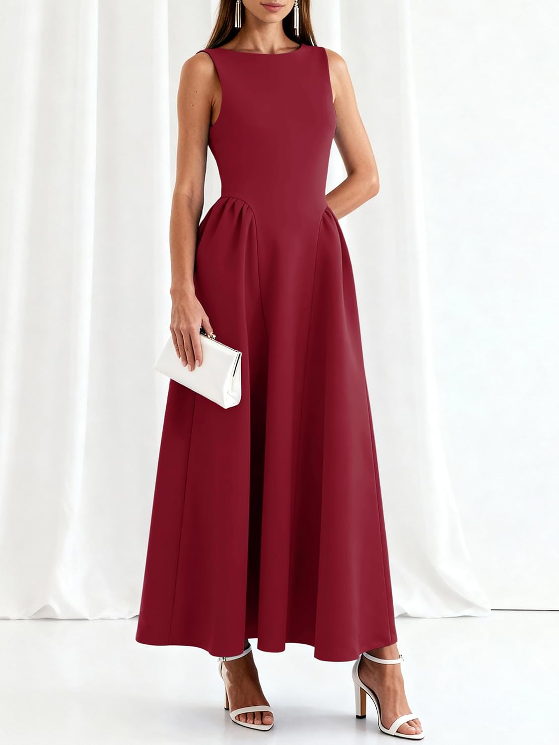 PRETTYGARDEN Summer Sleeveless Maxi Dresses for Women 2026 Elegant Classy A Line Tank Formal Midi Long Wedding Guest Dress - Image 4