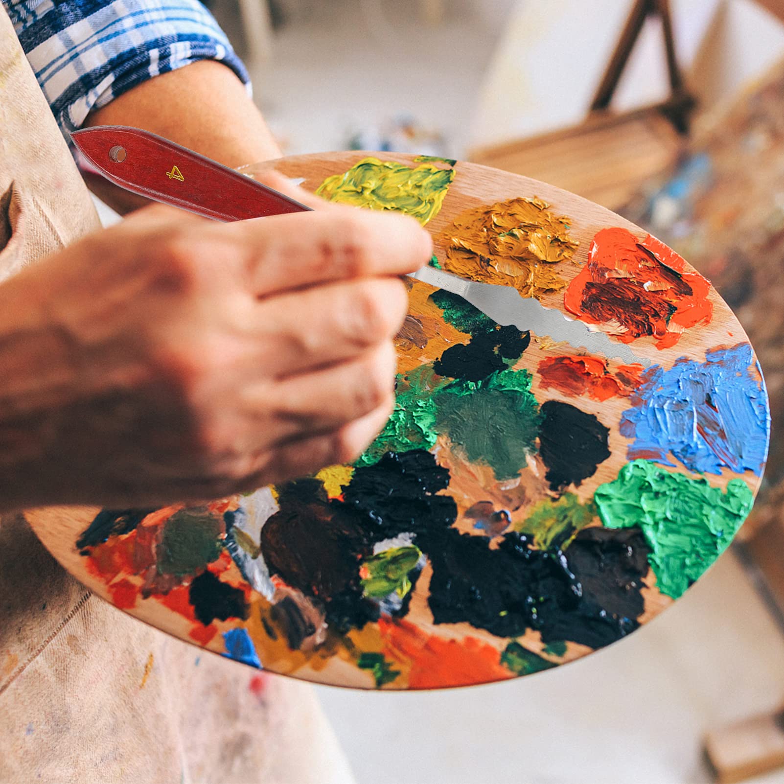 EXCEART Oil Painting Knife Set 5pcs Paint Knife Set Scraper Strong Break-Resistant Easy to Clean