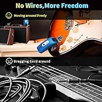 Vista 8 de Sistema de guitarra inalámbrico A9 de 2.4 GHz, batería de litio recargable incorporada, audio giratorio de 270°, transmisor inalámbrico receptor