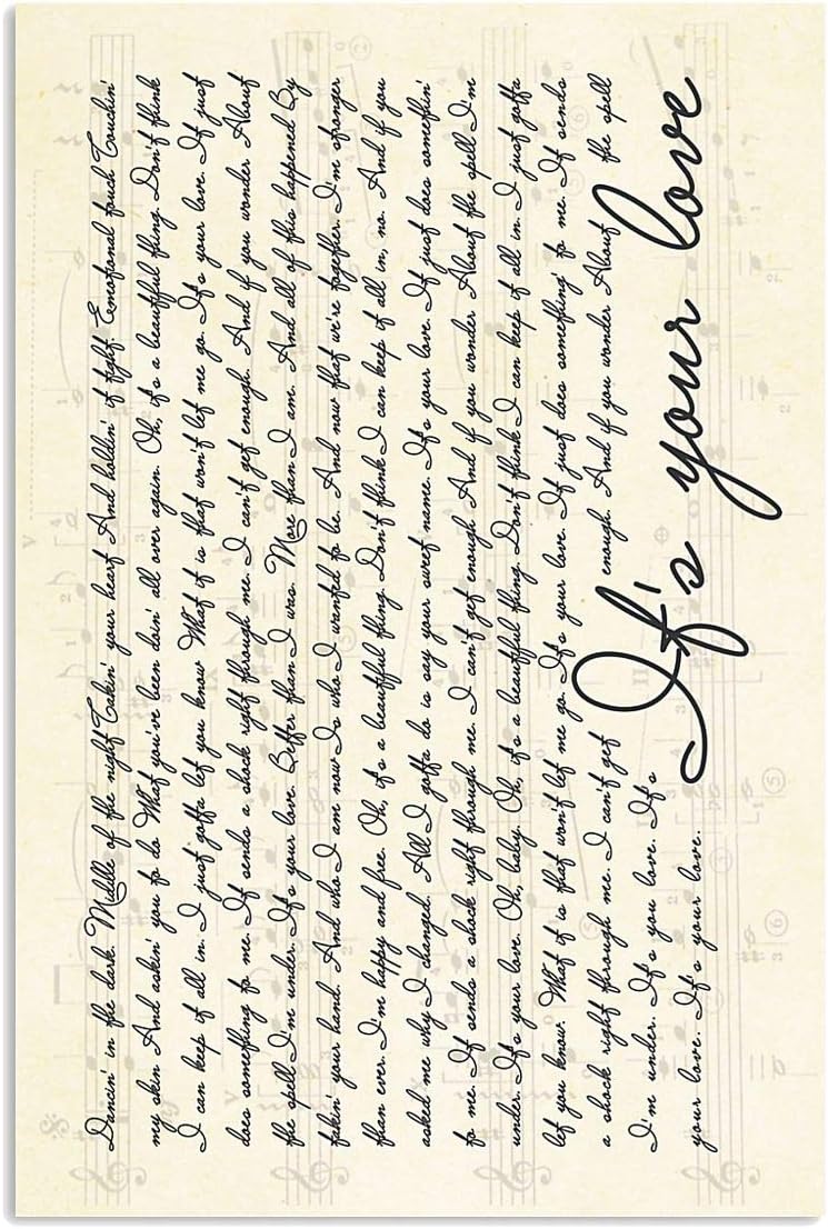 Amazon Com Ctychico It S Your Love Tim Mcgraw Lyrics Song Writing Paragraph Good Handwriting Wall Art Print Painting Home Decor Gifts For Lovers Poster Posters Prints