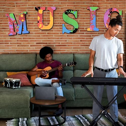 Miniatura 6 de AOCEAN Letras de madera negra de 12 pulgadas, letras de madera sin terminar para Halloween, letras decorativas de pie en rodajas, decoración de