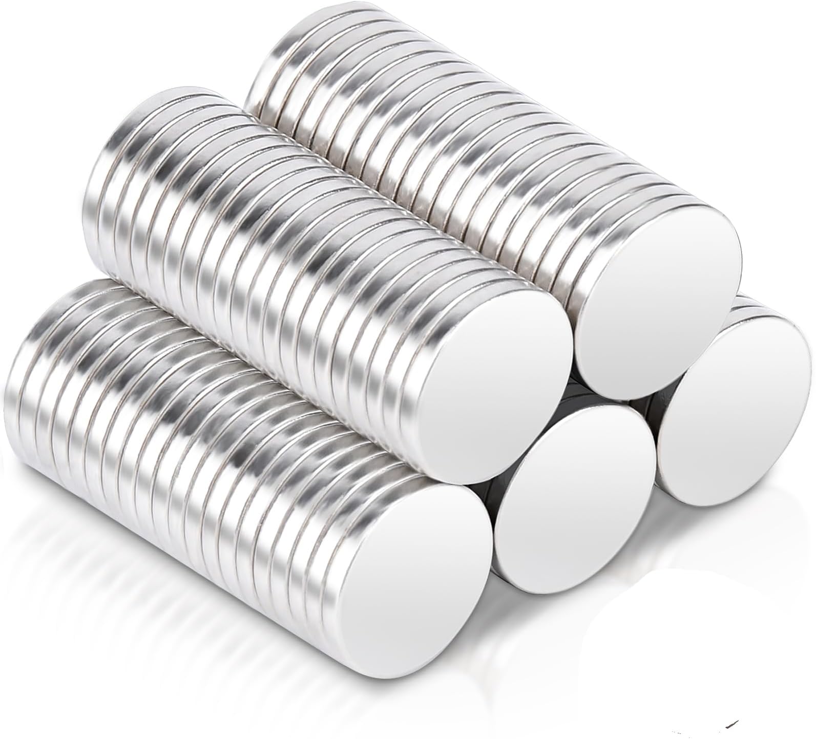 MAGXCENE 100 Pcs Neodymium Magnet, 8 x 1mm Tiny Strong Small Round Magnets with Adhesive, Rare Earth Magnets Strong for Industrial Fridge Whiteboard
