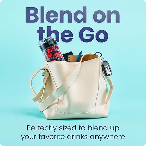 Miniatura 2 de Chefman Licuadora portátil inalámbrica para batidos y batidos, tarro de mezcla de 16 onzas sin BPA con cuchillas de acero inoxidable, recargable