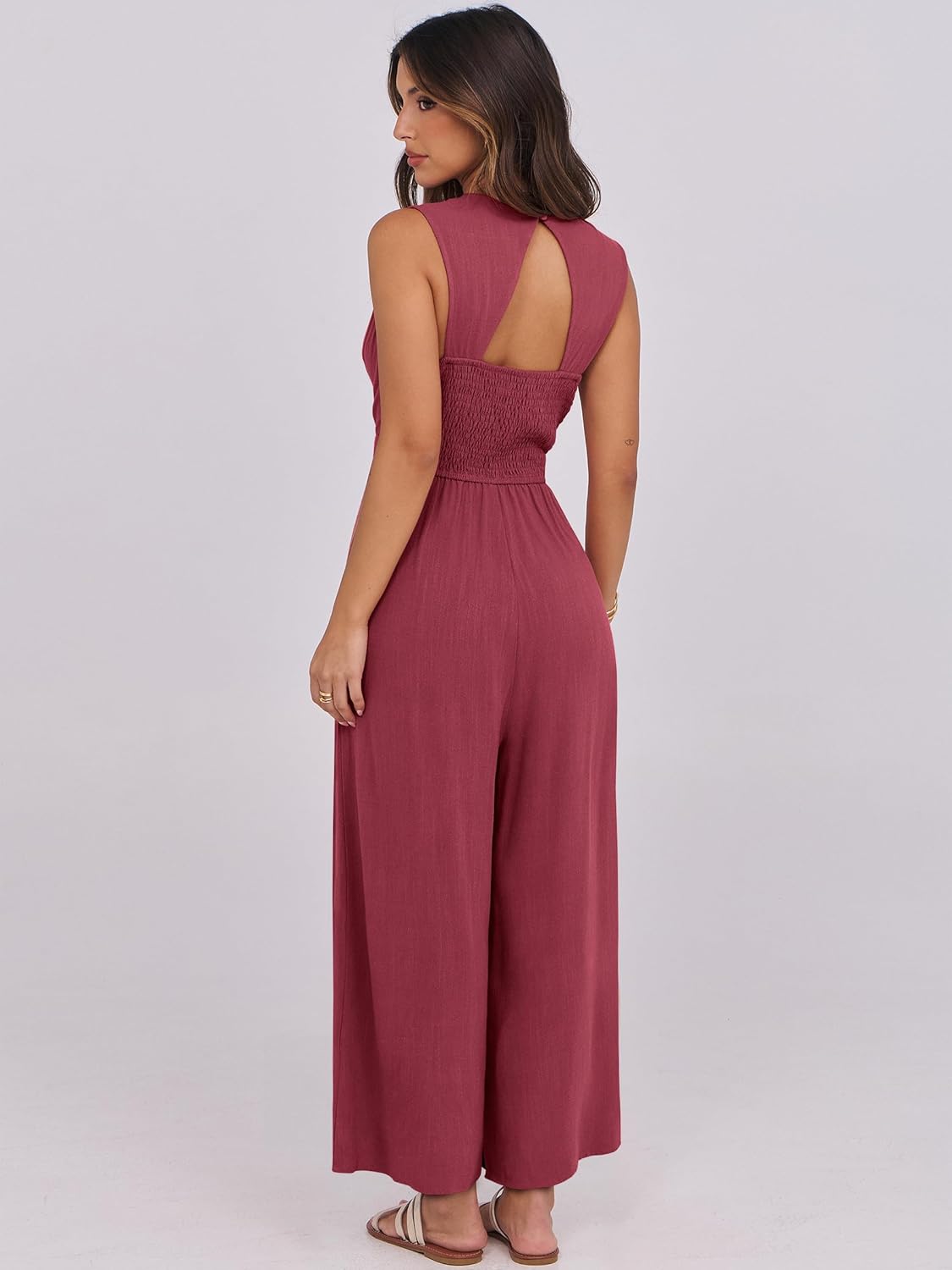 ANRABESS Women Jumpsuits Sleeveless V Neck Elegant Dressy Casual Backless One Piece Pants Romper 2026 Summer Outfits - Image 4