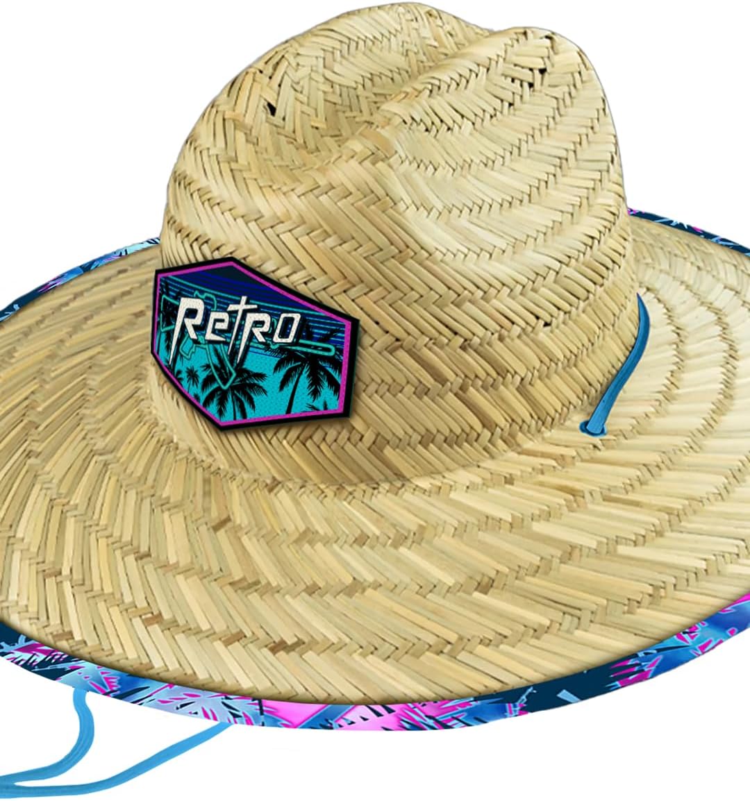 Retro Rifle Men’s Straw Sun Hat-Wide Brim Lifeguard Hat with Custom Under-Brim Prints-Lightweight Sun Protection for Outdoor - Image 4