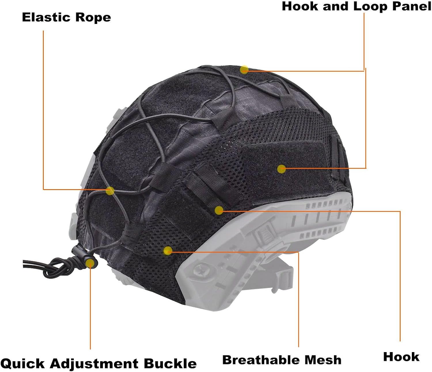 Tactical Fast Helmet Cover and Battery Pouch Counterweight Pouch Fit Size M/L Fast PJ BJ MH Helmet