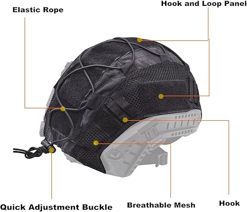 Miniatura 20 de Tactical Fast Helmet Cover and Battery Pouch Counterweight Pouch Fit Size M/L Fast PJ BJ MH Helmet