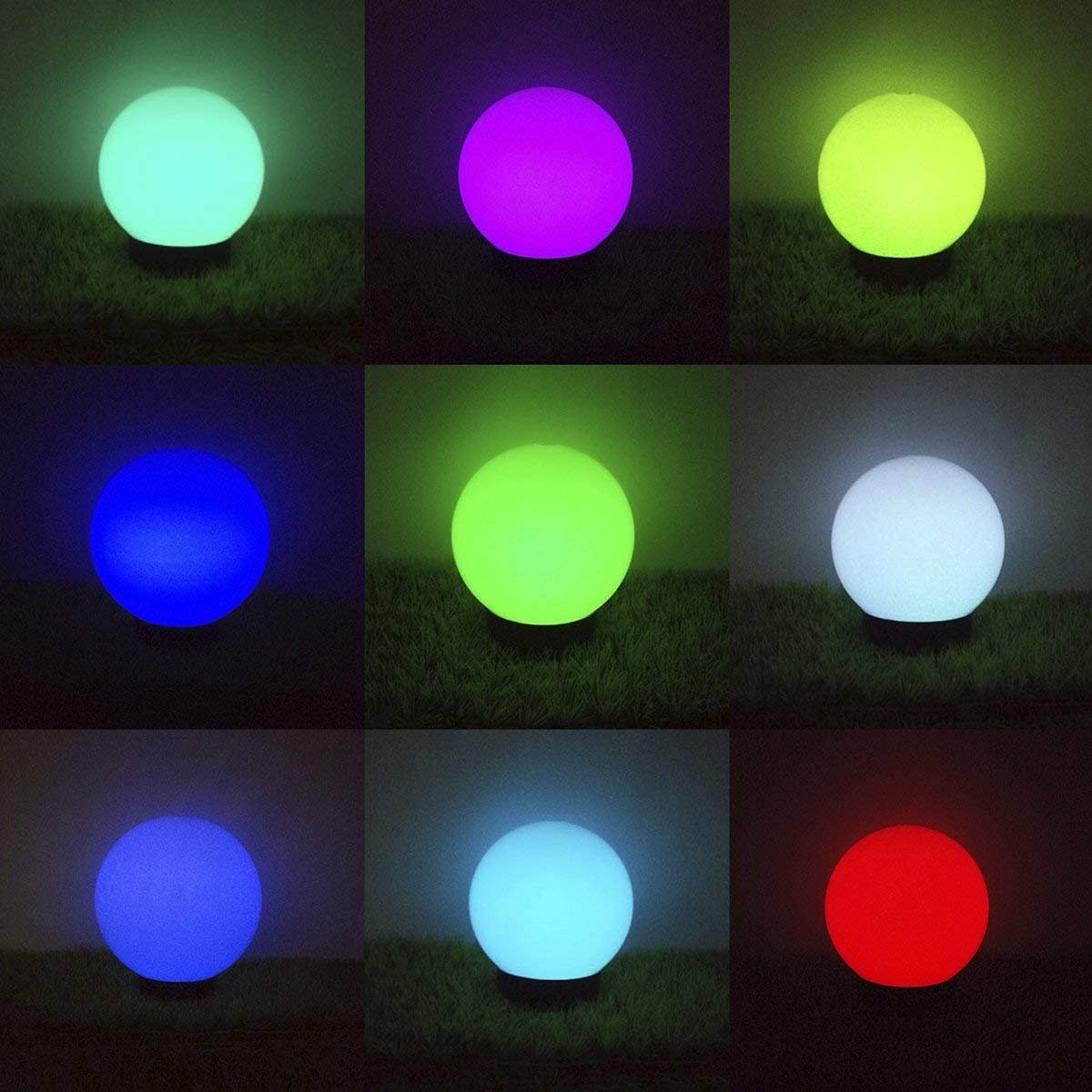 Green Blue GB165 4 x zewnętrzna lampa solarna, kula solarna LED, kula świetlna, oświetlenie ogrodowe, różne kolory świecenia (kolor 4 sztuki – 25 cm)
