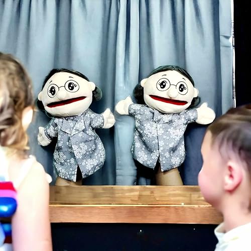 Miniatura 2 de Marioneta de peluche con boca y manos móviles para niños, marioneta suave con 1 imán suave al azar para nevera GLANVE