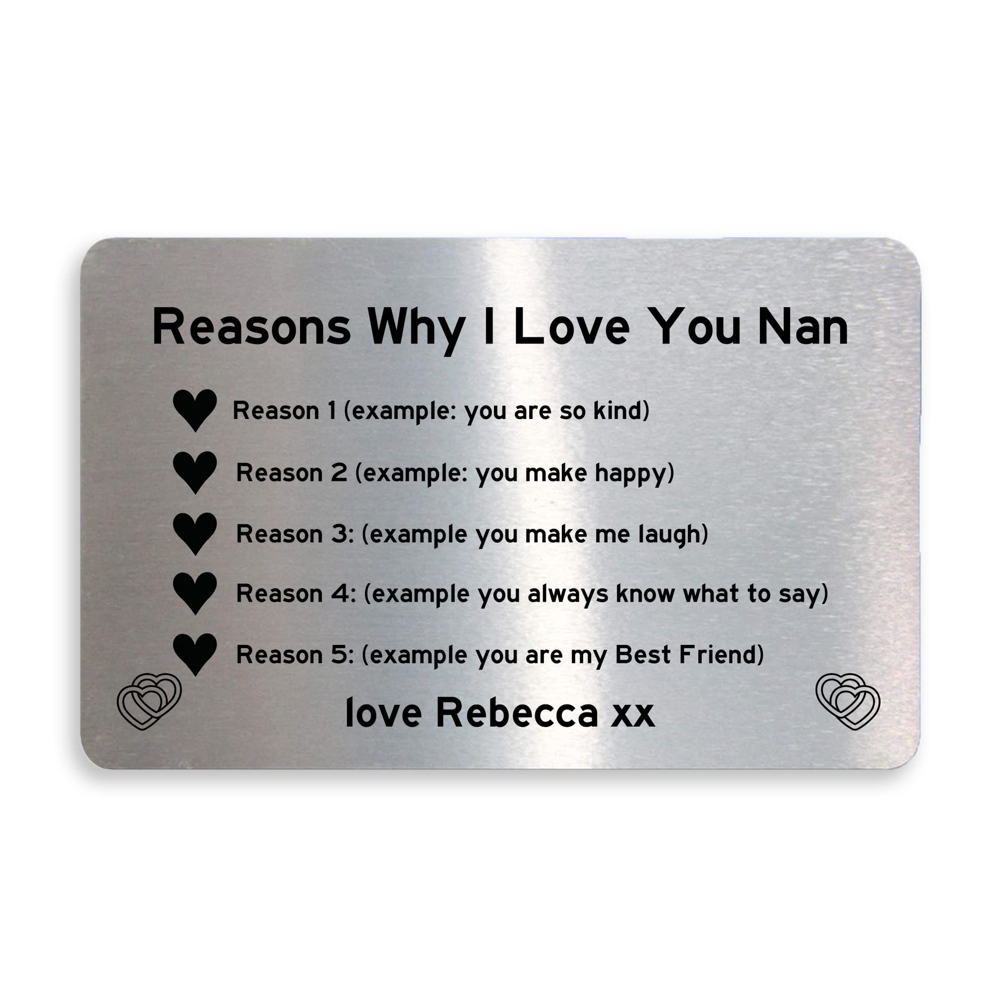 RED OCEAN PERSONALISED Reasons Why I Love Nan Mothers Day Birthday Gift For Nan Keepsake