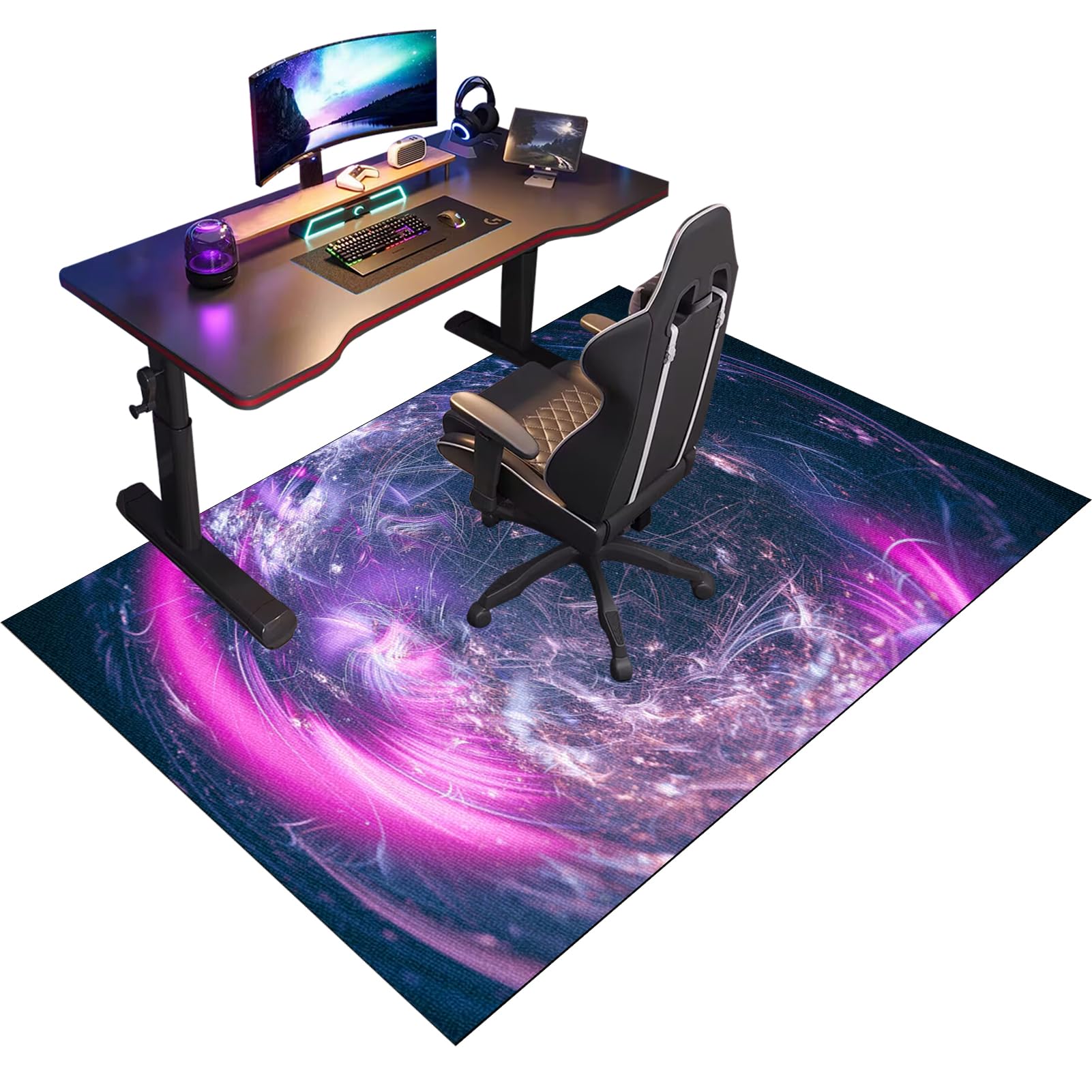 Gaming Chair Mat for Carpet Floors Office Chair Floor Mat for Hardwood Floor Carpet Protector Chair Mat for Rolling Chair Floor Protector for Office Computer Desk Chair Mat Low-Pile Rug 160 x 180 cm