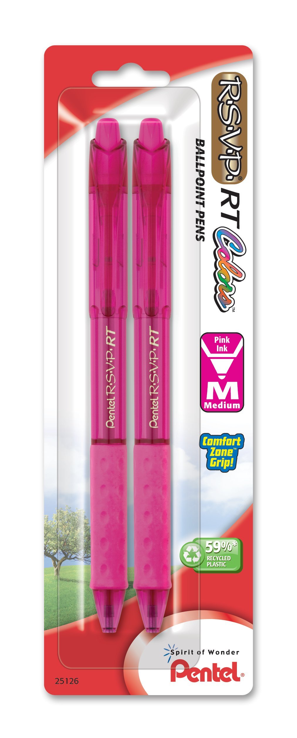 Pentel RSVP moonz ピンク R.S.V.P. Colors RT Ballpoint Pen - Pentel of America, Ltd.