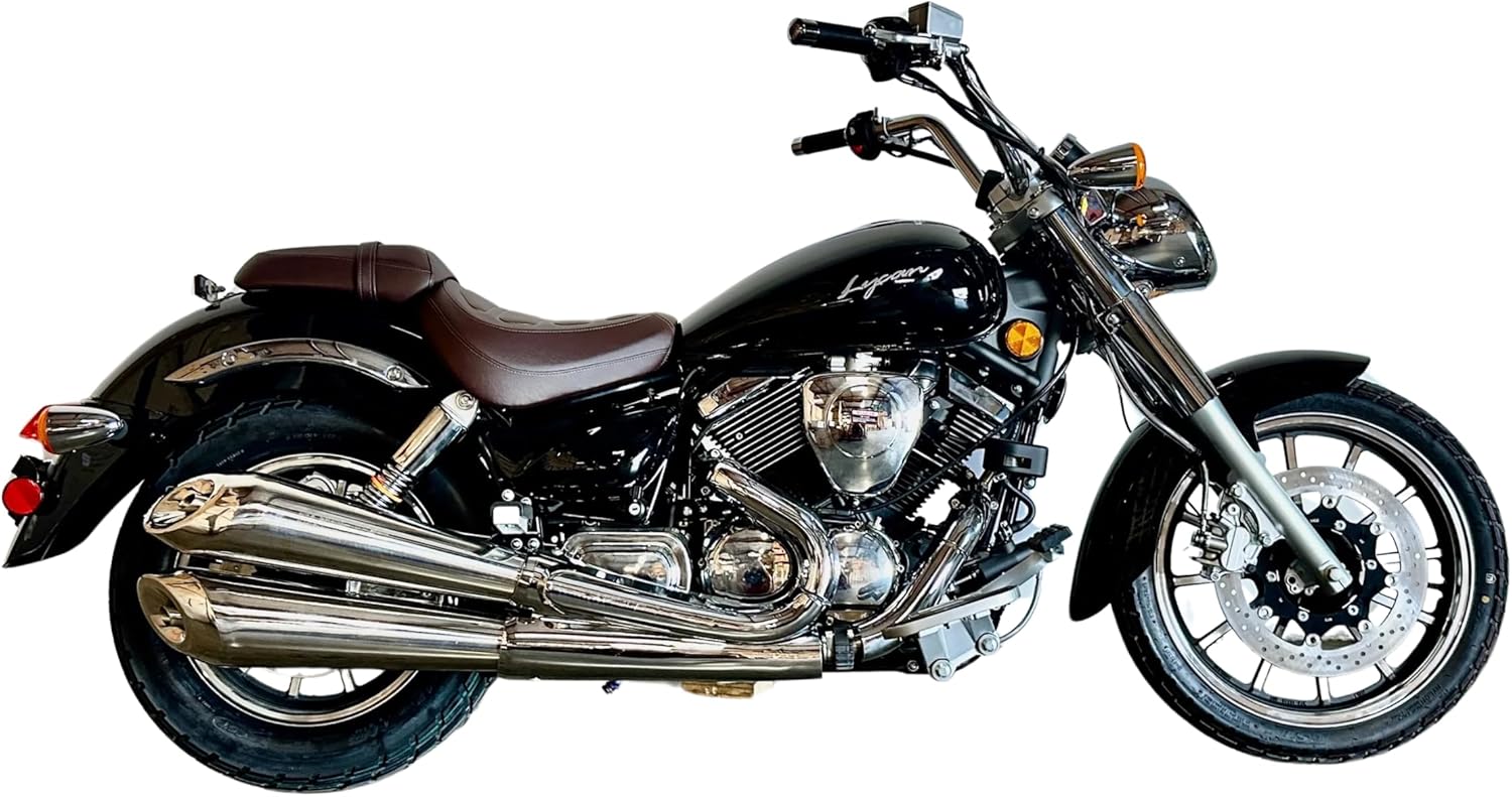 Lifan Lycan 250, V-Twin Chopper, 250cc EFI 5-Speed Manual Transmission, Dual Chrome Exhaust, LED Headlights, Digital-Analog Display, Classic Cruiser Design, Street Legal Motorcycle, 2YR WRNTY