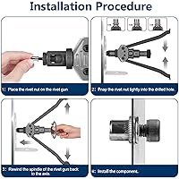 Vista 5 de Kit surtido de tuercas remachables SAE (220 piezas), #8-32#10-24 1/4"-20 5/16"-18 3/8"-16, Juego de tuercas remachables de acero inoxidable 304