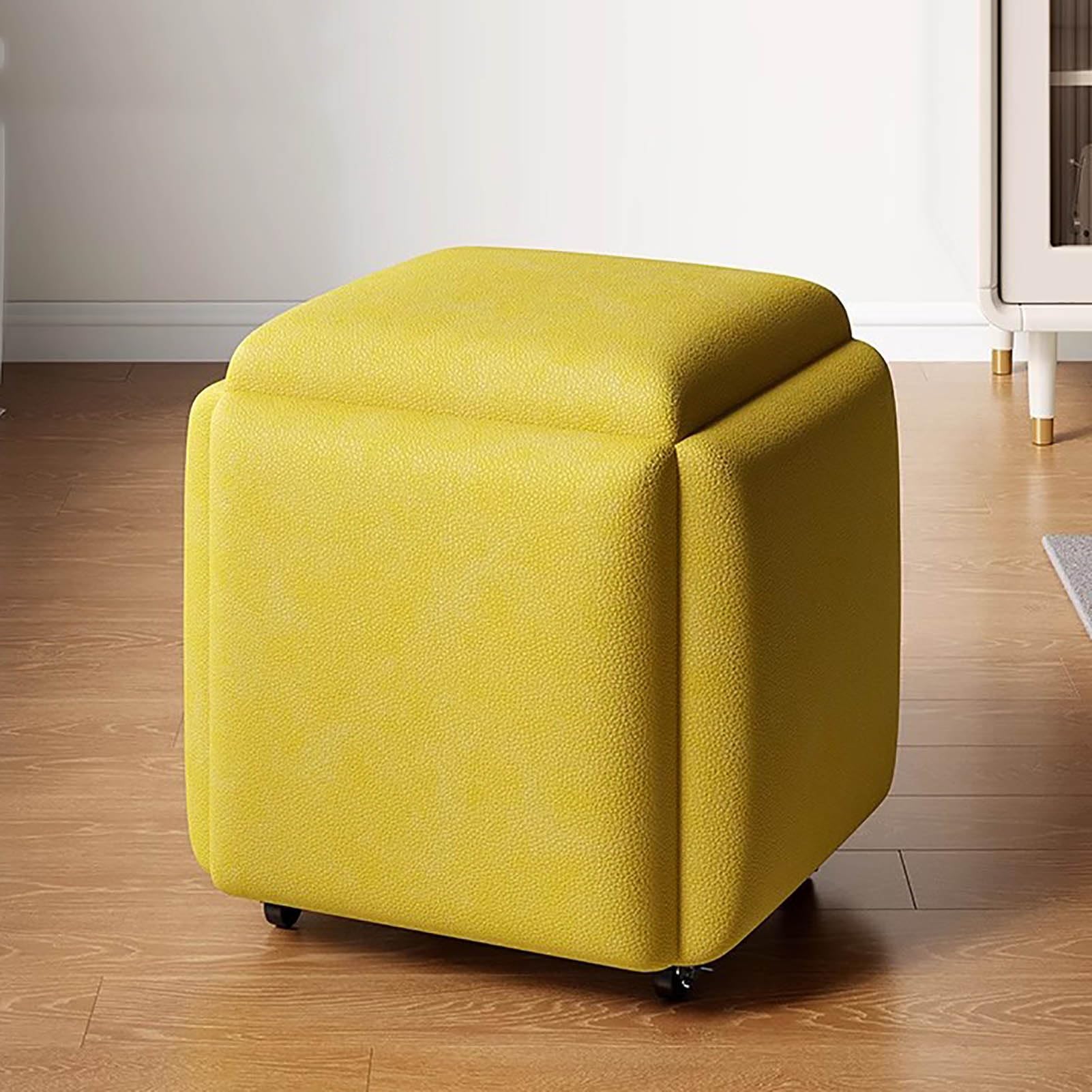 Cube de siège pivotant 5 en 1 meuble multifonctionnel au design minimaliste 35cm