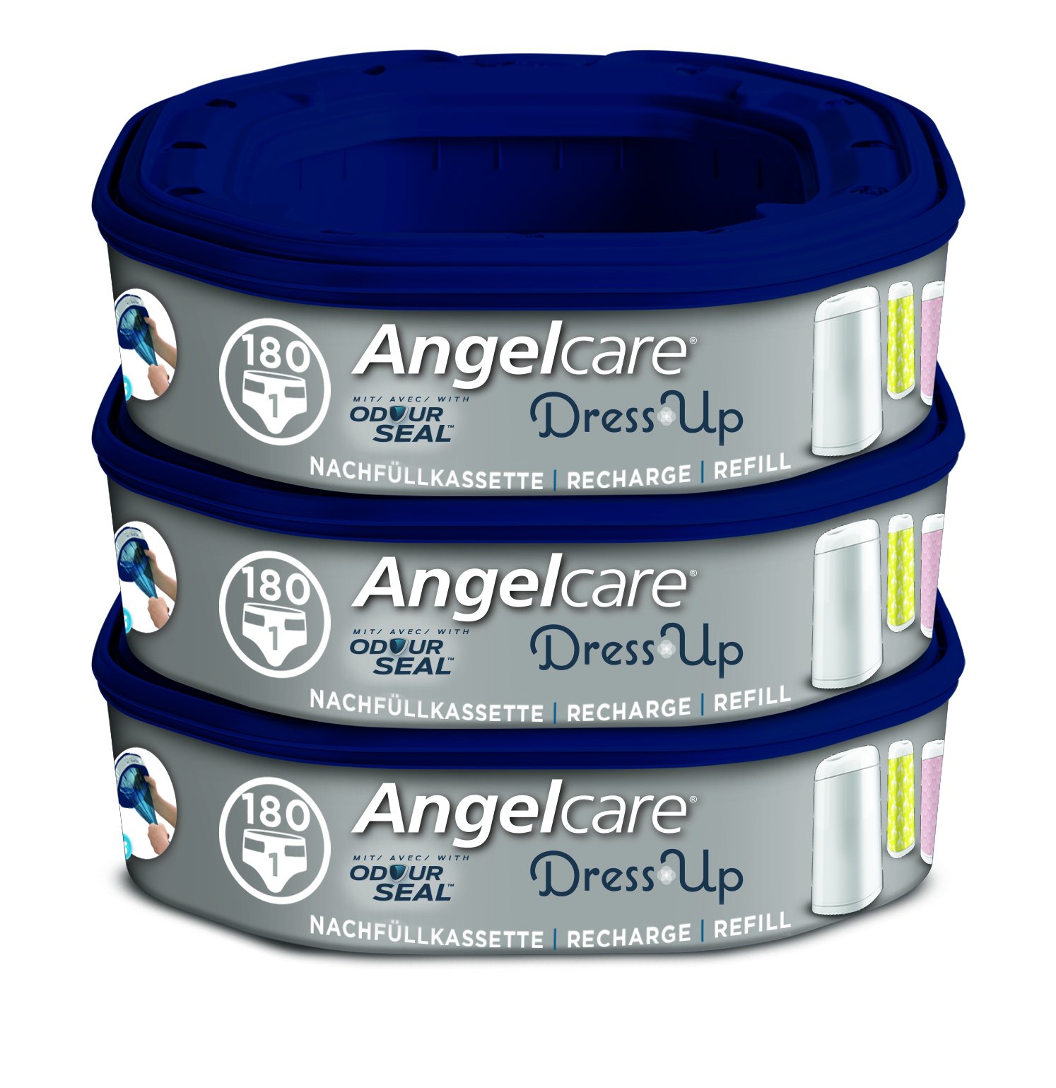 Angelcare Nachfüllkassette für Windeleimer Dress-Up und Classic XL 3er Pack