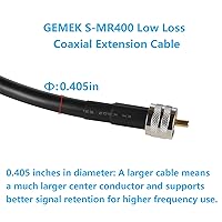 Vista 6 de GEMEK Cable coaxial CB de 10 pies, Cable coaxial KMR400, UHF PL259 macho a macho cables de antena CB de baja pérdida, 50 ohmios para radio HAM