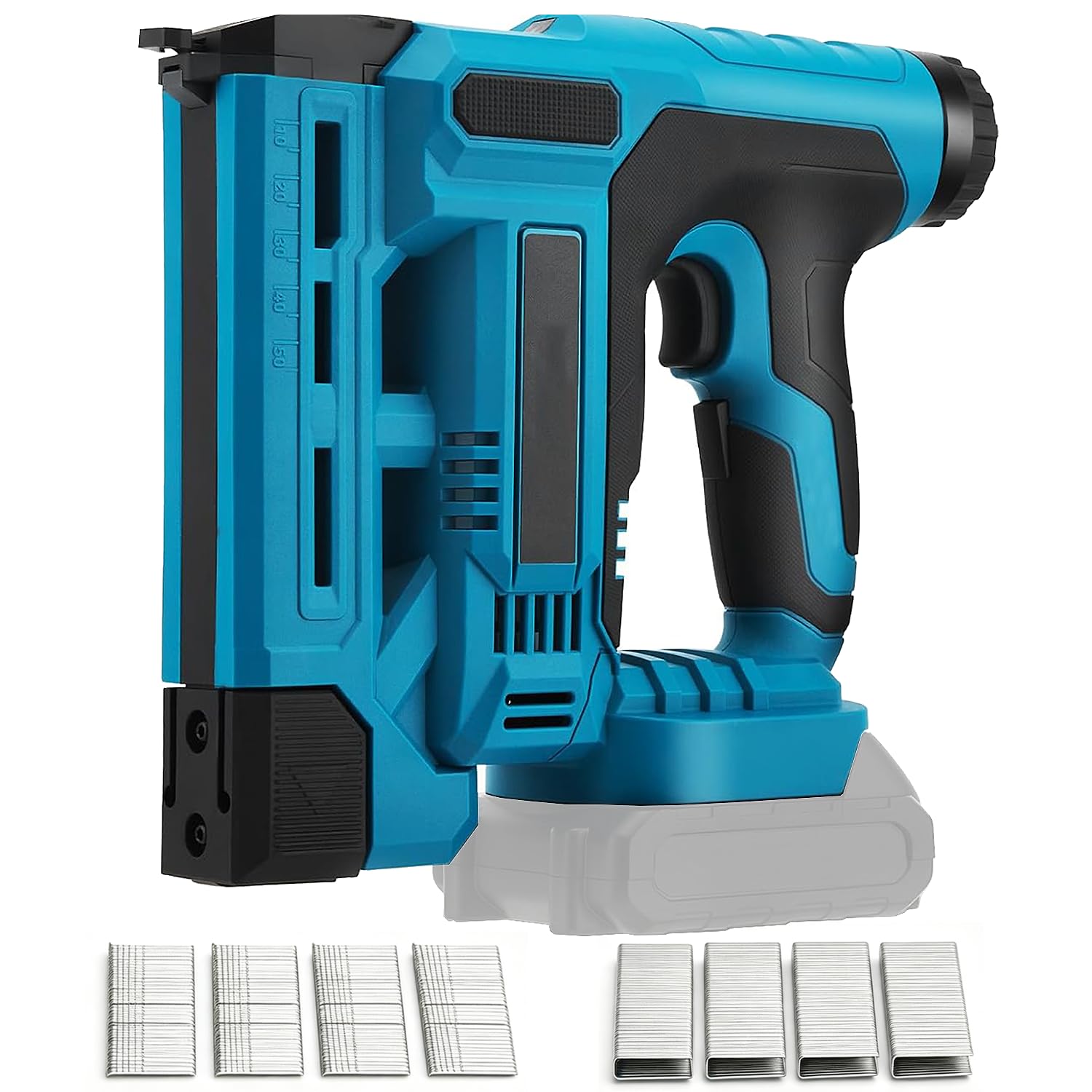 Cordless Nail Gun Compatible with Makita 18V Battery, 2 in 1 Brad Nailer with 1000 Nails and 1000 Staples, 6-speed adjustable brushless Electric Stapler Gun for DIY, Furniture, Woodworking, Home Impro