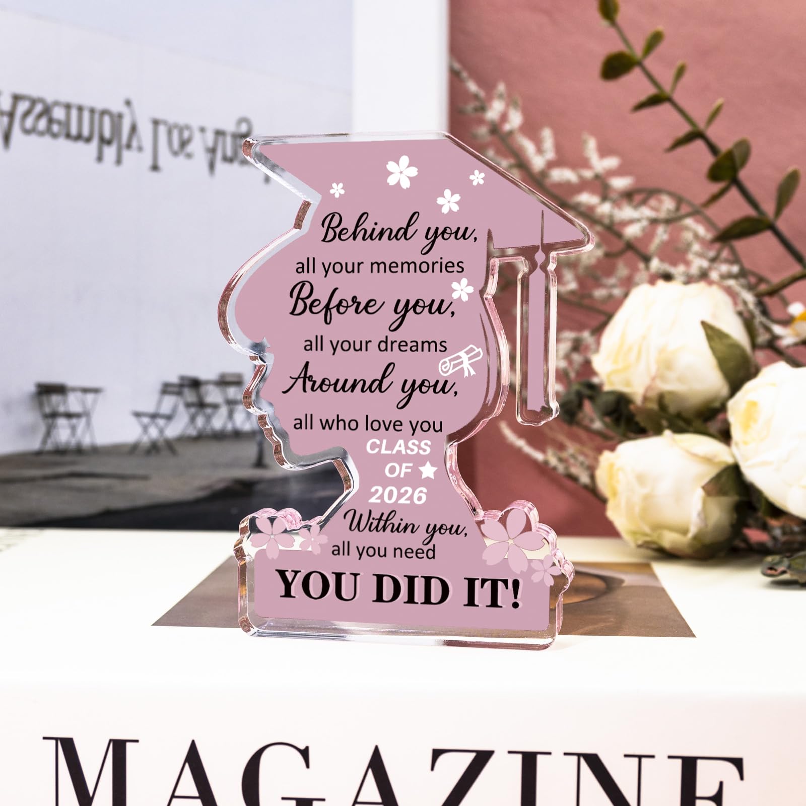 Graduation Decorations 2026 Class Of 2026 Graduation Gifts For Her College University College Middle Graduate Gifts For Women Personalized Acrylic Plaque Inspirational Decor Senior Keepsake