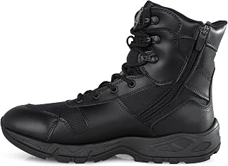 Lightweight Tactical Boots for Men 8 Inches Military Boots Durable Men's Combat Boots with Side Zipper Non-slip Backpacking Boots Breathable Army Work Boots
