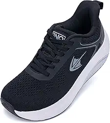 Tênis feminino de caminhada com bico largo com suporte de arco ortopédico para fascite plantar para alívio da dor