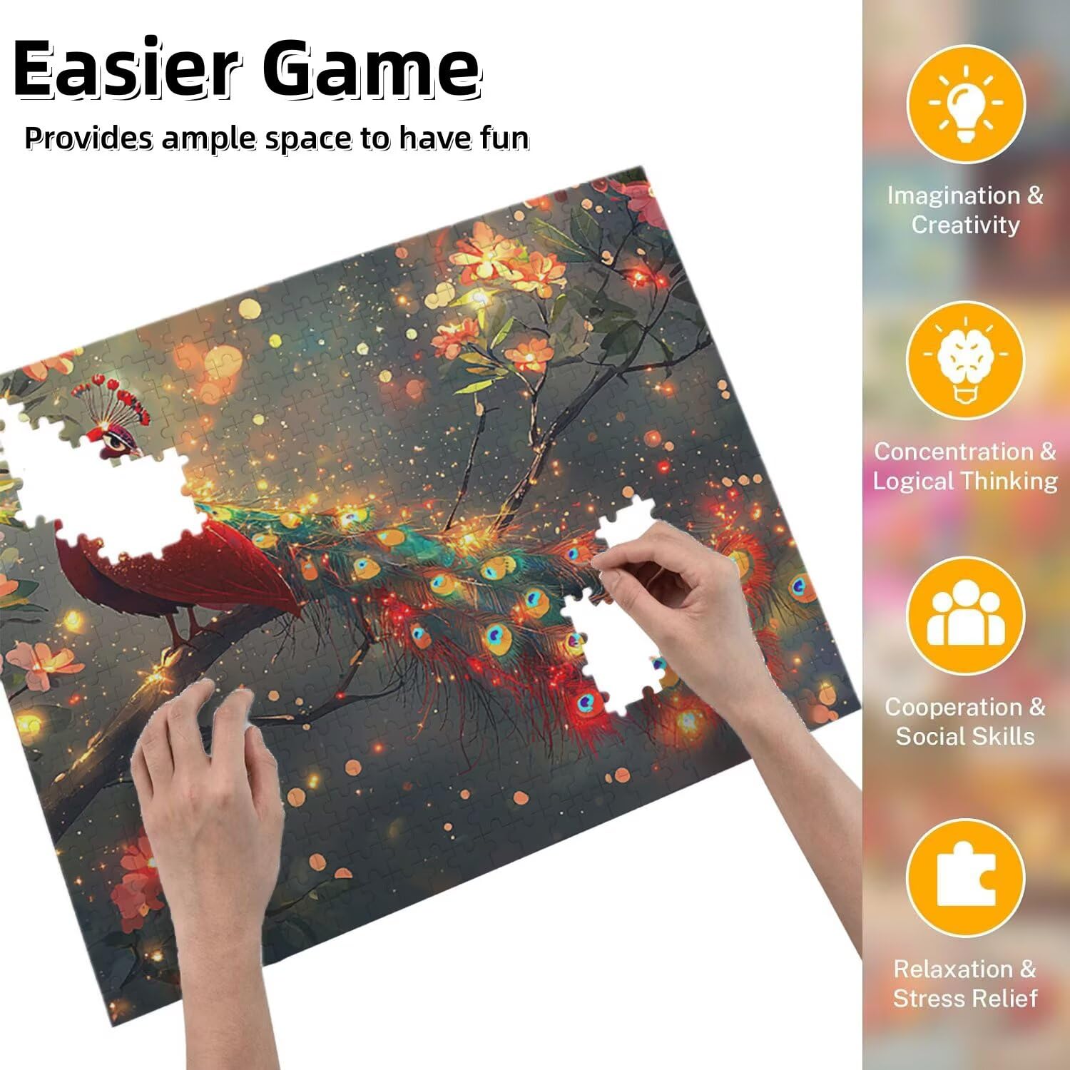 Jigsaw Puzzle, 6000 Pezzi Puzzle Classici, Foresta Puzzle Rilassamento Intelligence, Mpossibile Difficile Puzzle Impegnativo per Adulti Puzzle Gioco Familiare, Regalo per Amore Amico Paone fr0-568