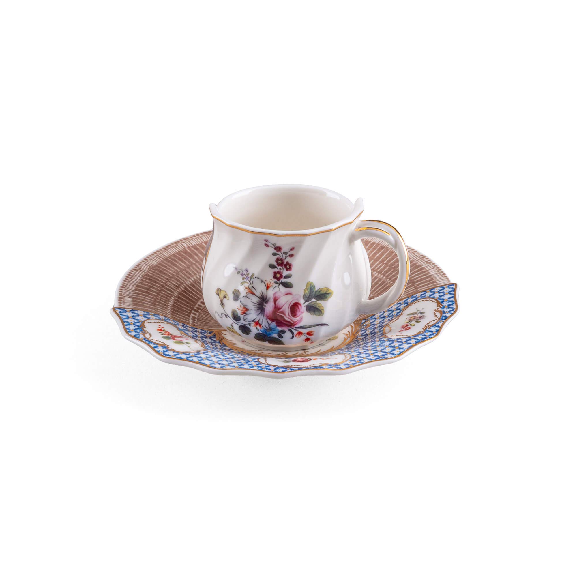 Seletti "Hybrid Collezione Tavola, TAZZINA da caffè con PIATTINO in Porcellana Hybrid 2.0-DJENNE