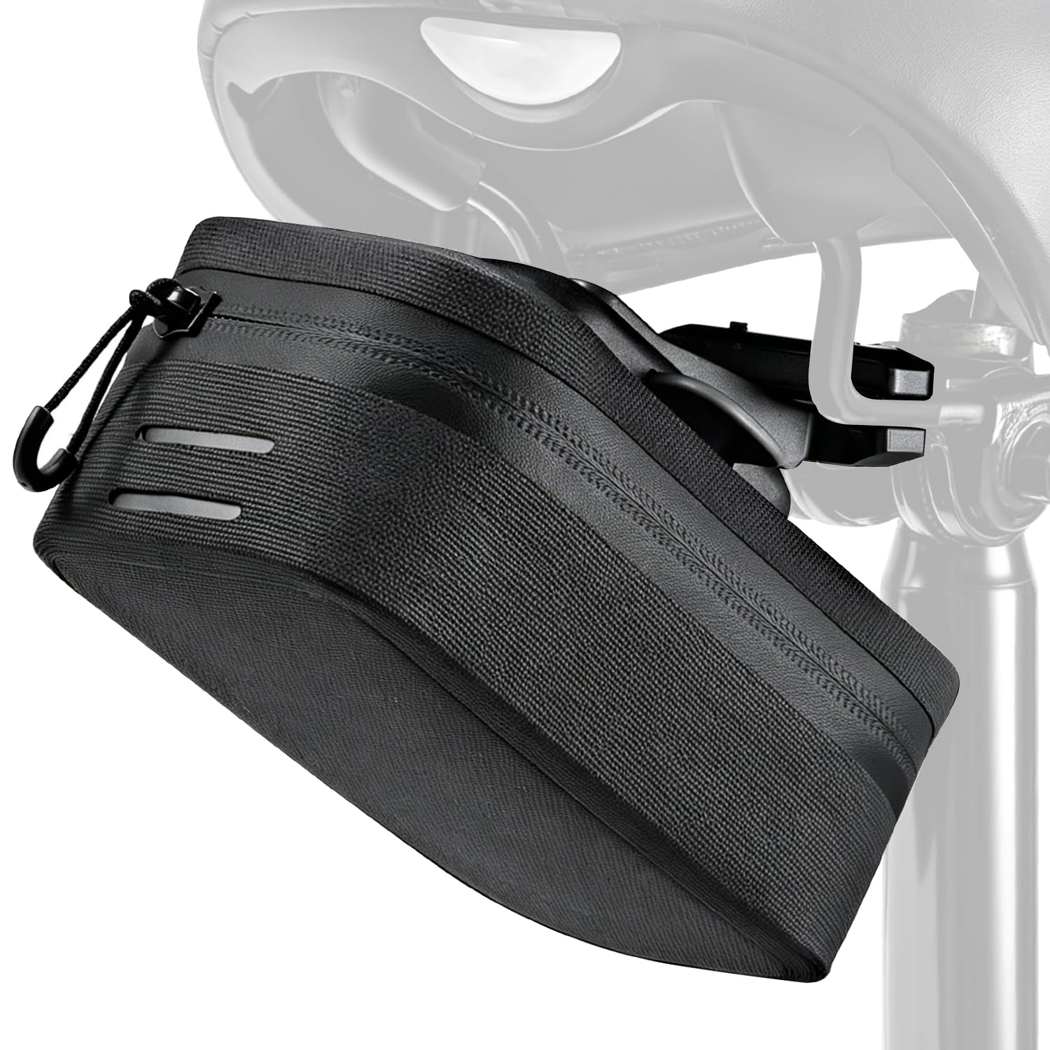 Eyein Magnetic Bike Saddle Bag - 0.64L Portable Under Seat Bicycle Bag with Magnetic Quick-Release Buckle Attachment, Waterproof Zipper Bicycle Storage Bags, Mounting Brackets for Road, Mountain Bike