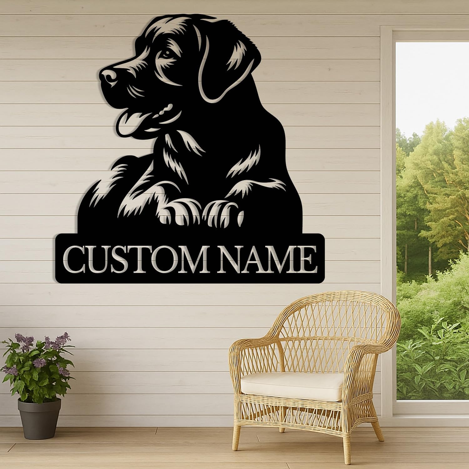 Personalized Labrador Dog Metal Sign – Custom Labrador Wall Art with Name & EST Year, Indoor Outdoor Dog Plaque for Home Décor, Farmhouse or Garden Pet Memorial Gift (Style-9)