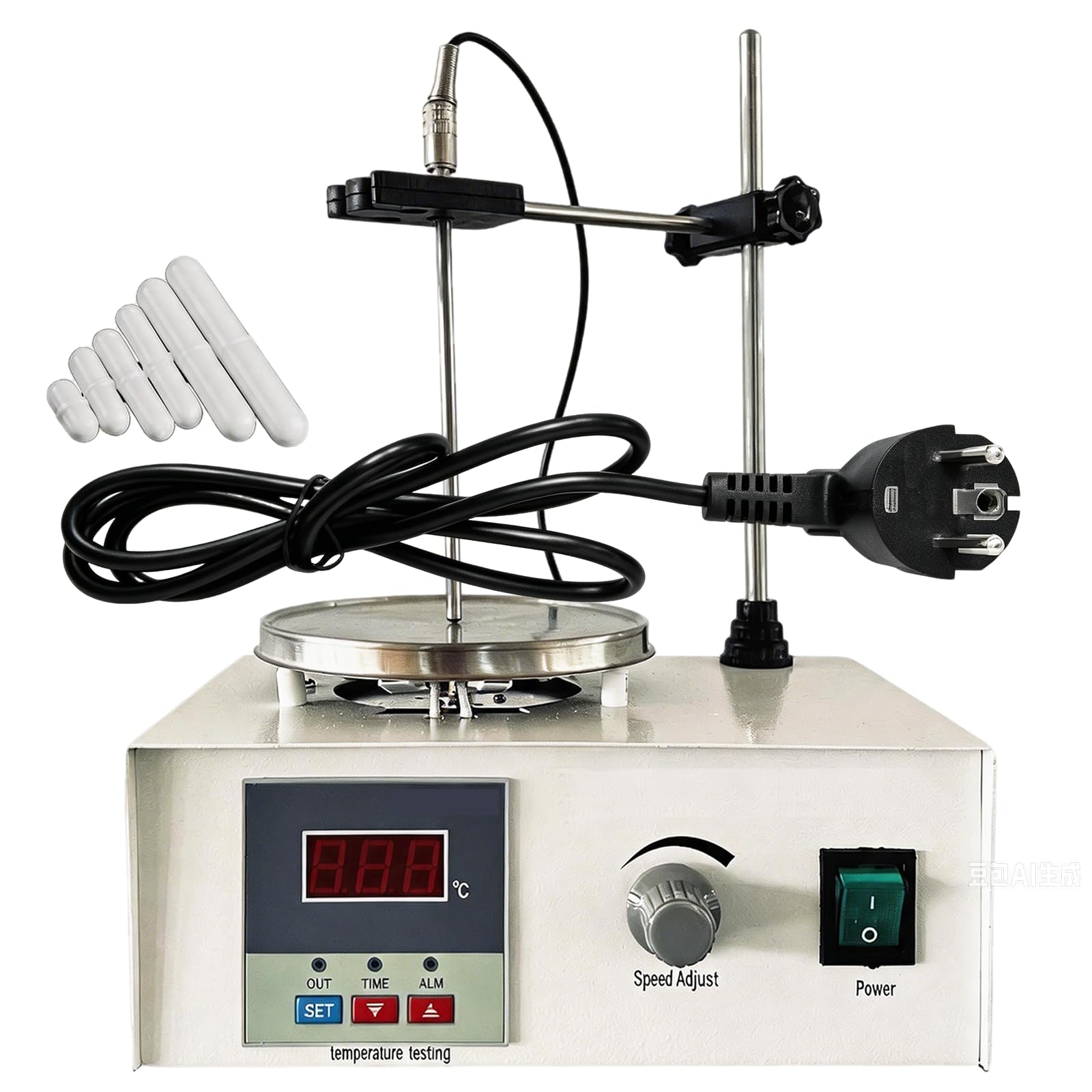 BRGD Agitatore magnetico da Laboratorio, 250W Digitale Piastra Riscaldante Miscelatore con 6 Ancorette Magnetiche per Università, Laboratori di Ricerca e Scuole