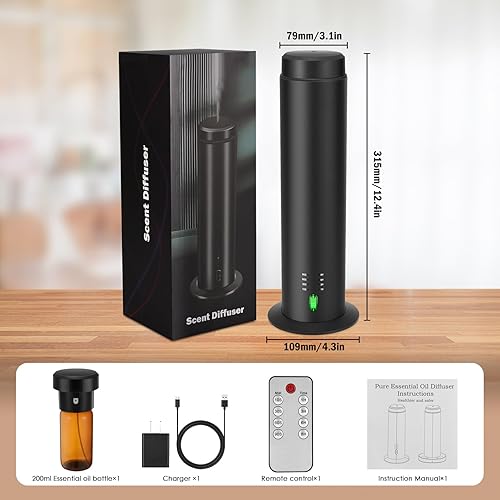 Miniatura 7 de Difusor de aceite esencial de aroma sin agua para hotel, toda la casa, habitación grande, oficina, hogar, 6.8 fl oz de gran capacidad, cubre 1500