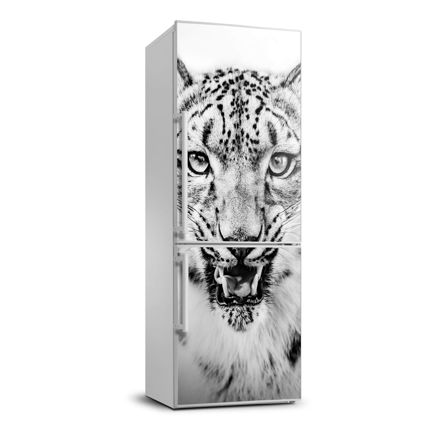 Vinilo para refrigerador de 70x190 cm con diseño de leopardo de nieve Tulup