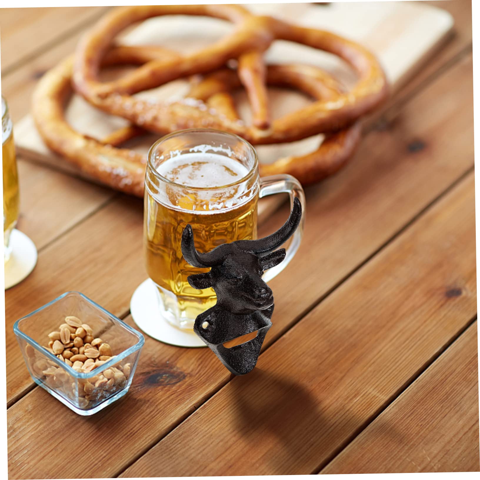 Ebene Flaschenöffner aus Eisen mit Tierkopf, Wandmontiert, Okt