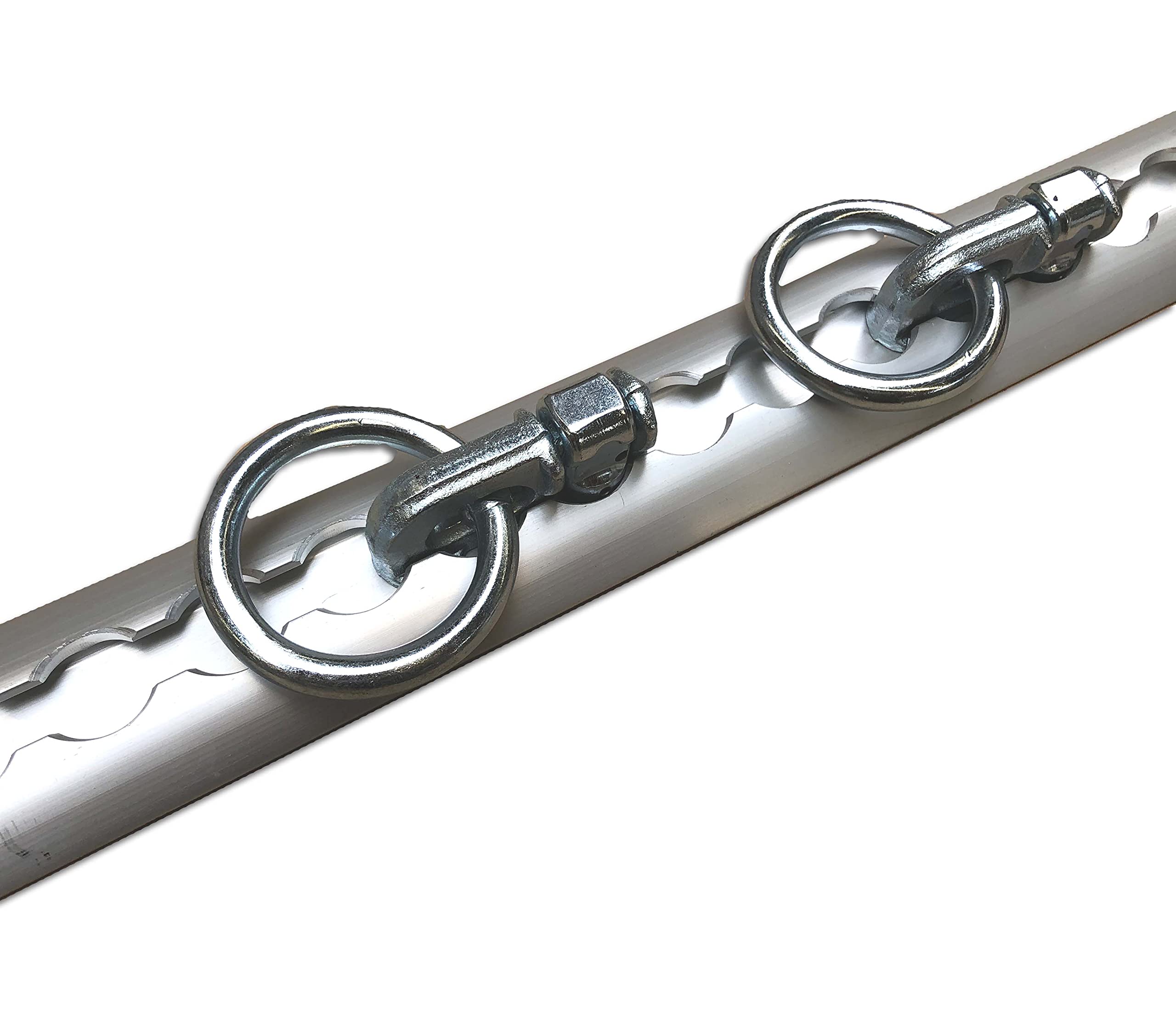 Trupa 3 m Alu Airlineschiene Premium Zurrschiene halbrund 3000mm + 2 x Doppelfitting mit Ring