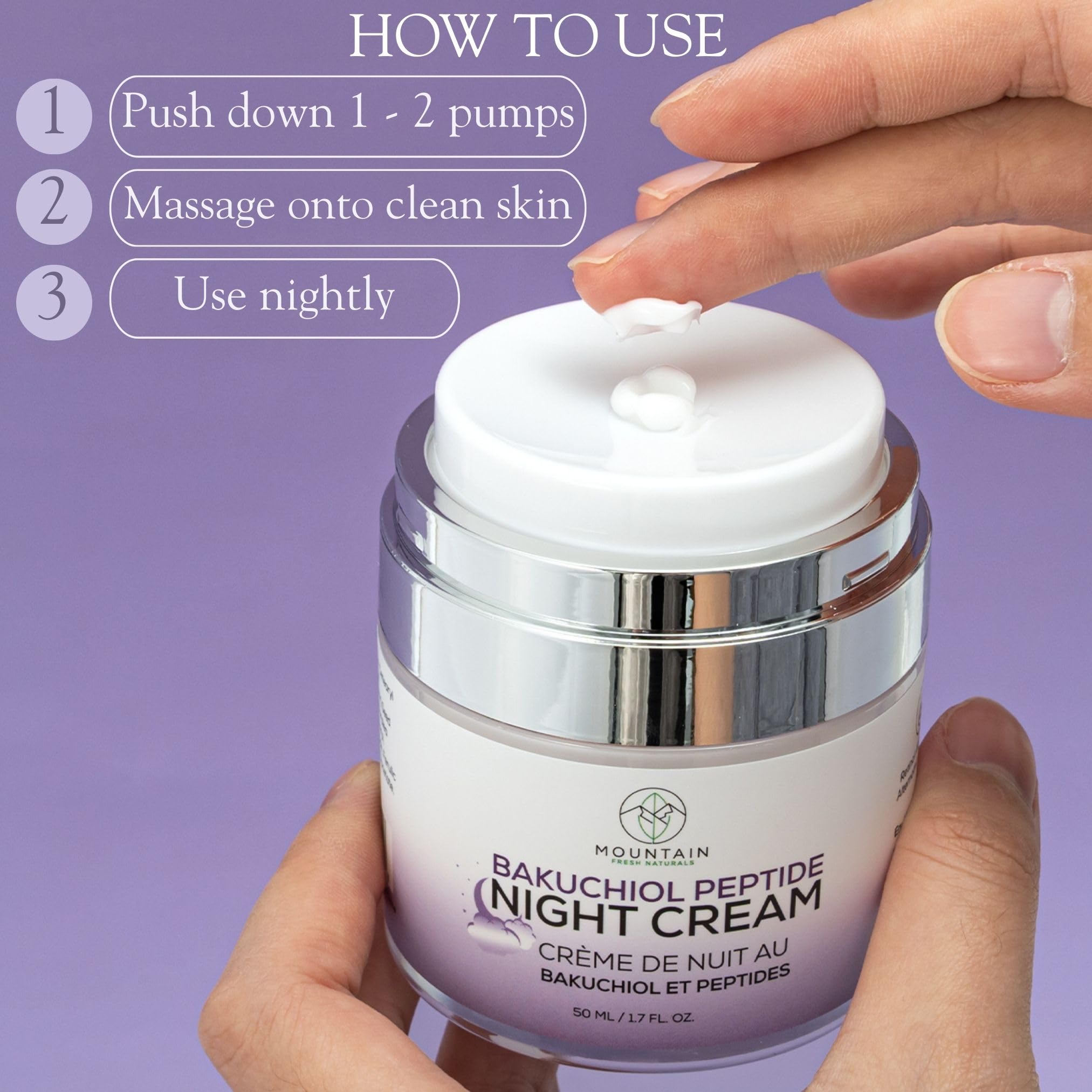 Mountain Fresh Naturals Bakuchiol Peptide Night Cream – Retinol
