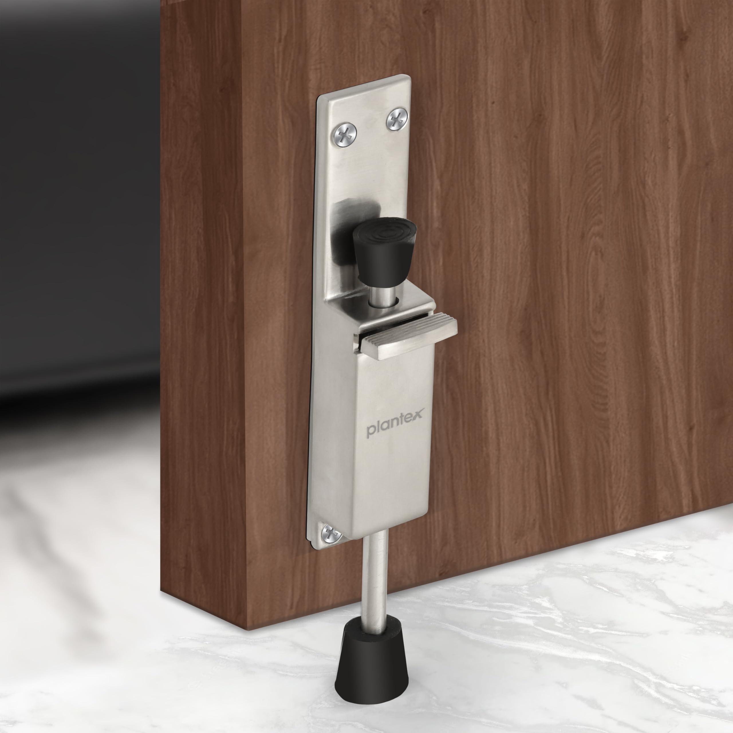 Plantex Door Stoper/Kickdown Door Stop with One Touch/Telescopic Step On/Off Door Stopper Rubber/Adjustable Heavy Duty Doors Locks Holder Stop/Release by Foot - Pack of 1 (Matt)-image-37