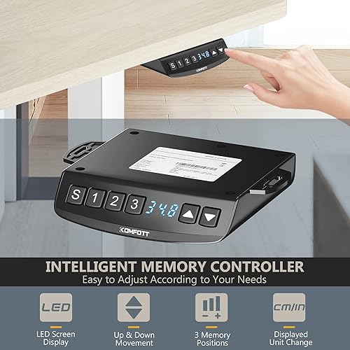 Miniatura 24 de Tangkula Escritorio eléctrico de pie con motor doble, estación de trabajo de 48 x 30 pulgadas de altura ajustable para computadora con controlador