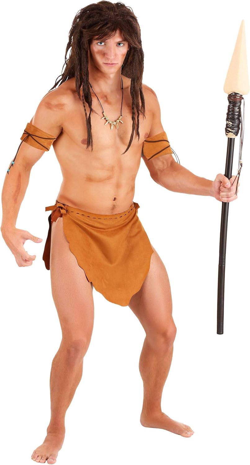Fun Costumes Jungle Man Tarzan Costume for Adults with Loincloth, Arm Bands & Briefs